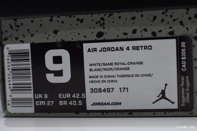 Blue Jordan White Crimson-Royal Bright Air 4 308497-171 0819